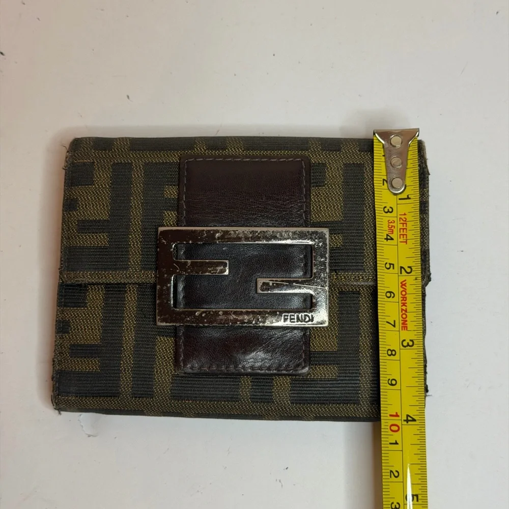 Vintage Fendi Zucca Canvas Compact Wallet